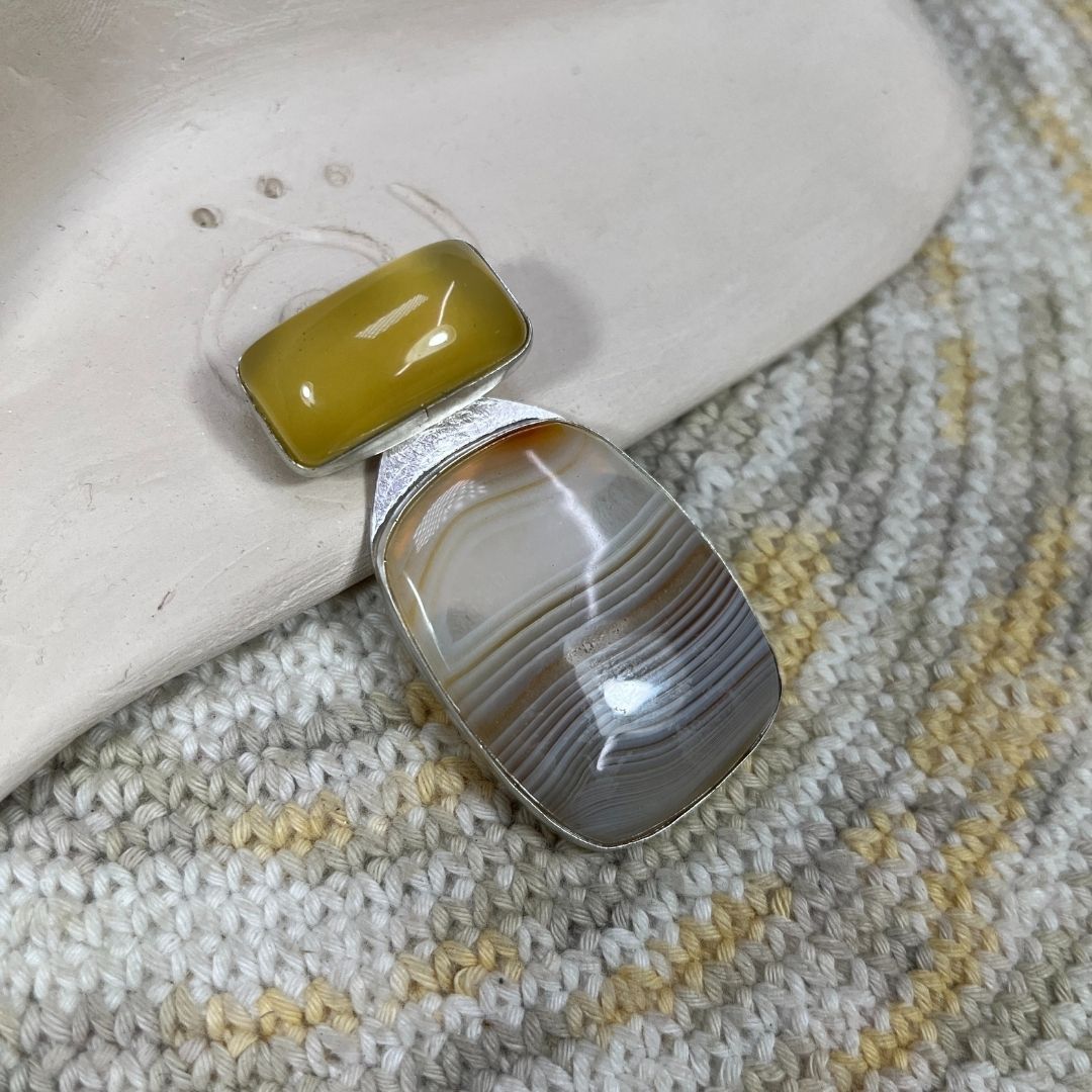 Colgante ágata y cornalina flor de la vida (2)