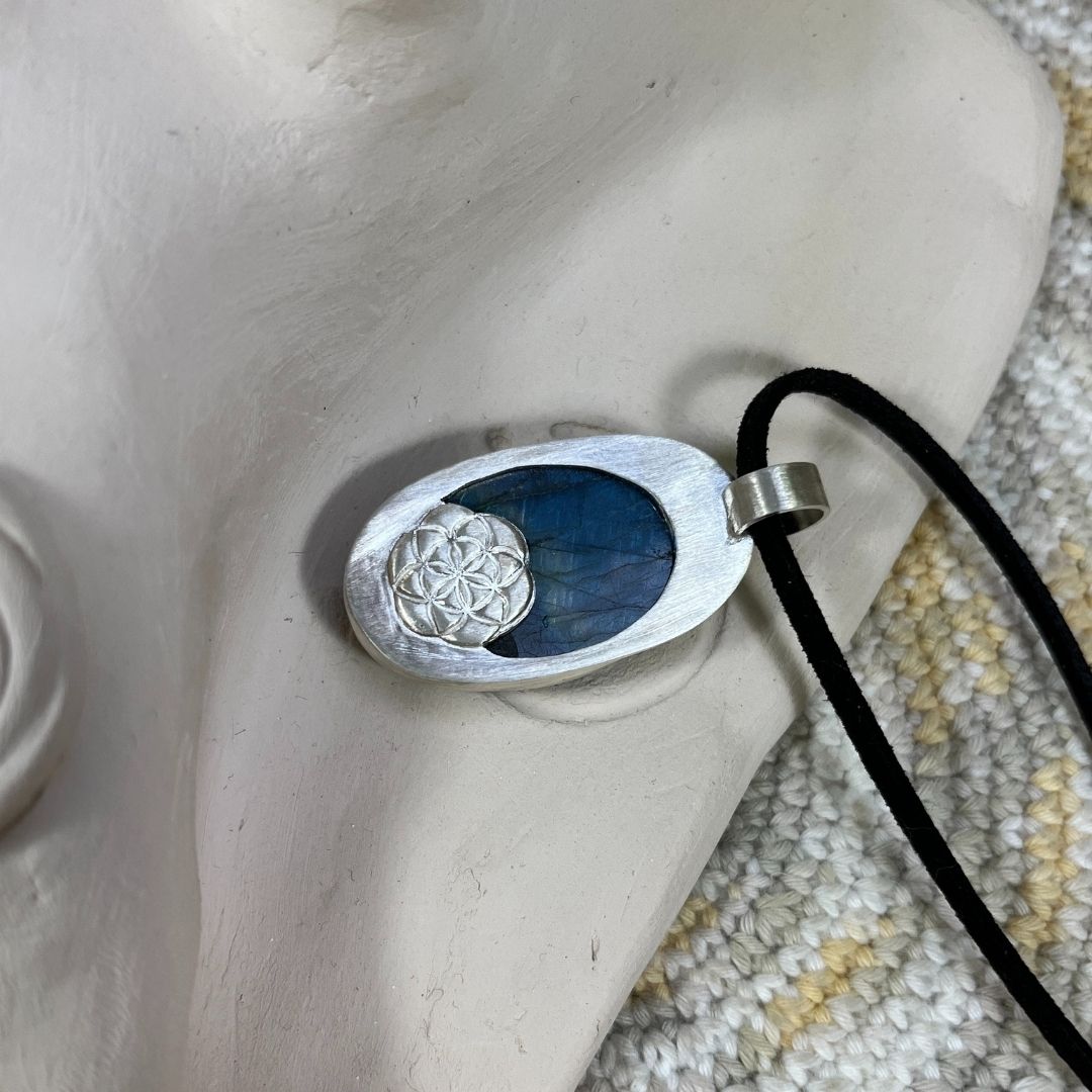 Colgante semilla de la vida de labradorita (6)