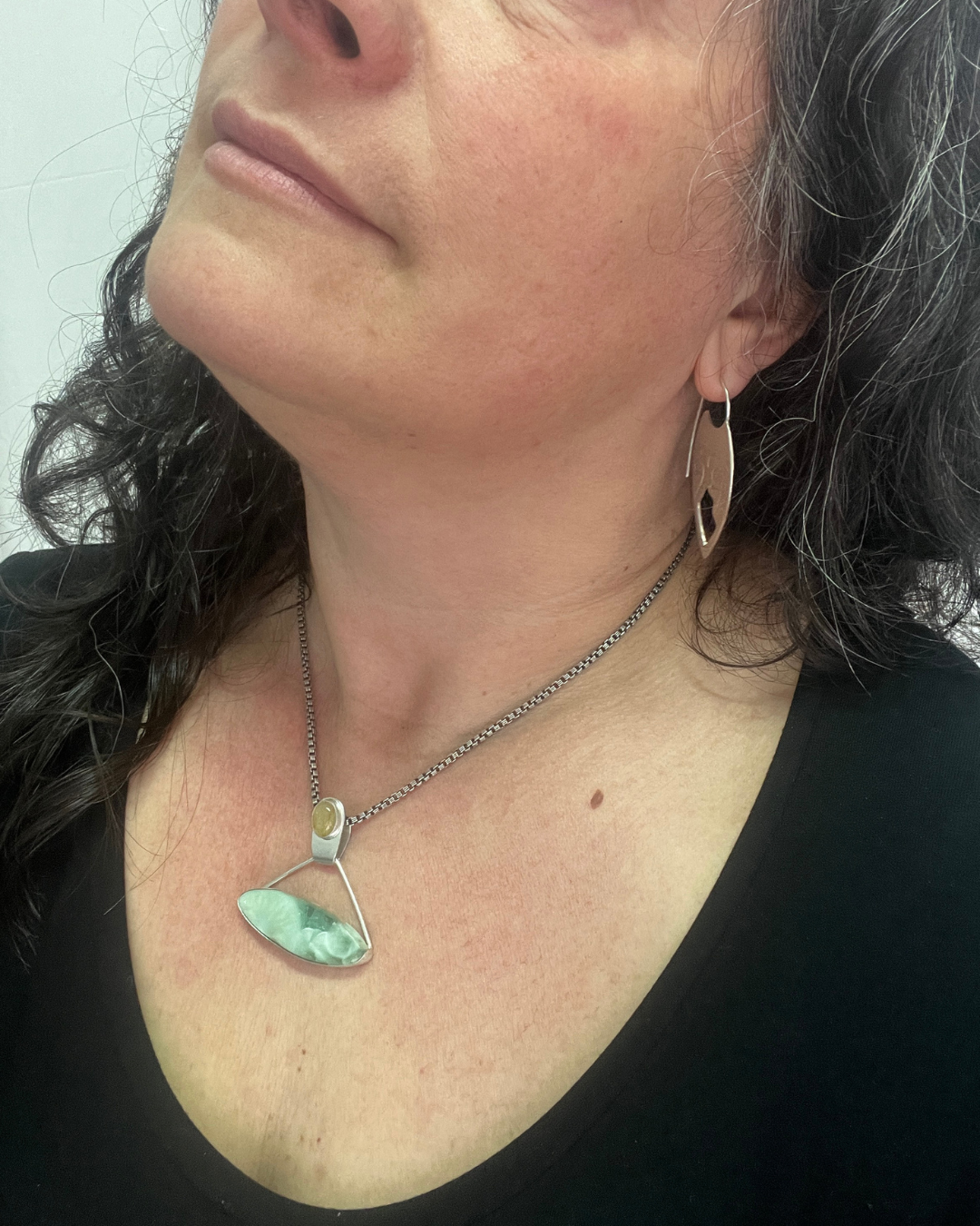 Colgante Saraswati hemimorphita y cuarzo rutilado (15)